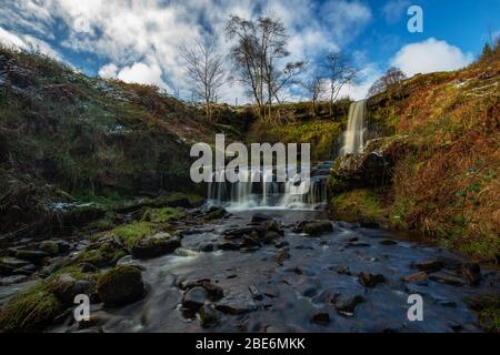 Cascada en Blaen y Glyn' en Nant Bwrefwr, Nr Talybont, Gales