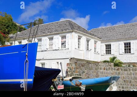 Casa histórica Dinzey en Gustavia, Saint Barts, Caribe Foto de stock