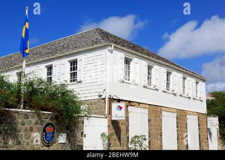 Casa histórica Dinzey en Gustavia, Saint Barts, Caribe Foto de stock