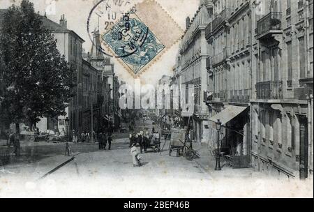 Vue de la rue saint jean a Nancy en Lorraine (vista de la calle principal de Nancy) Carte postale 1906 Colección privee Foto de stock