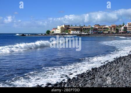 La Playa en Valle Gran Rey en la isla de la Gomera Foto de stock