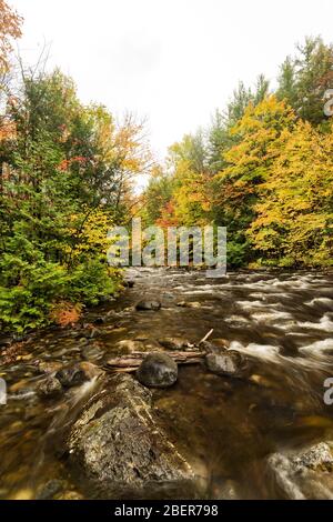 Hoffman Notch Brook en otoño, cerca de North Hudson, Essex County, NY Foto de stock