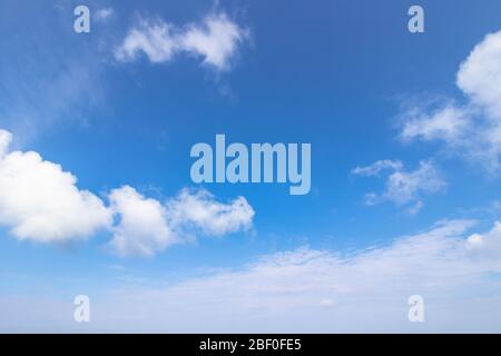 paisaje nublado en un día de verano. hermoso pronóstico de tiempo soleado. formación dinámica de nubes en el cielo azul
