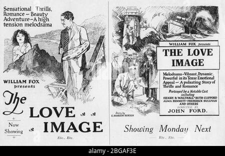 HENRY B. WALTHALL y RUTH CLIFFORD en THE LOVE IMAGE (título británico) también conocido COMO THE FACE ON THE BAR-ROOM FLOOR (título original de EE.UU.) 1923 director JOHN FORD historia G. Marion Burton Silent Movie Fox Film Corporation
