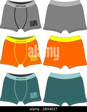hoja Significativo homosexual Hombre chicos boxer ropa interior textil plantilla pelele Imagen Vector de  stock - Alamy
