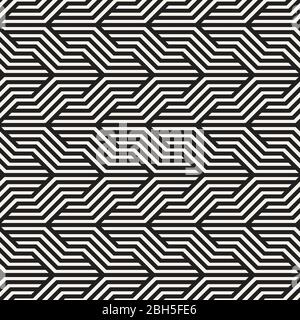 Patrón vectorial sin costuras. Textura abstracta moderna y elegante. Repetición de mosaicos geométricos a partir de líneas entrelazadas en zigzag.