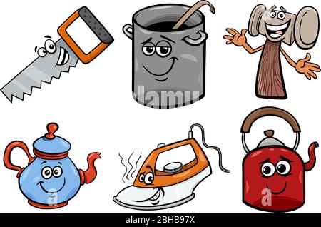 https://l450v.alamy.com/450ves/2bhb97x/dibujos-animados-ilustracion-de-objetos-de-hogar-y-cada-dia-personajes-clip-art-set-2bhb97x.jpg