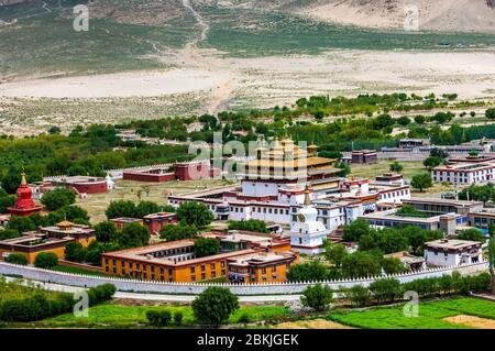 China, Tíbet central, Ü Tsang, Shannan, monasterio de Samye, emblemático de la cosmogonía tibetana Foto de stock