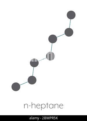 Heptano N Heptano Alcanos Molecula Estilizada Formula Esqueletica Estructura Quimica Los Atomos Se Muestran Como Circulos Codificados Por Color Fotografia De Stock Alamy