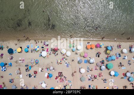 Playa de Epanomi, Tesalónica, Grecia el 17 de mayo de 2020. Foto de stock