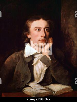 John Keats (1795-1821), retrato de William Hilton, óleo sobre lienzo, 1822. Foto de stock