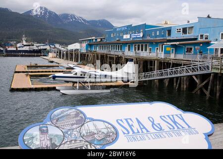 Hidroavión en Juneau, sudeste de Alaska, EE.UU Foto de stock