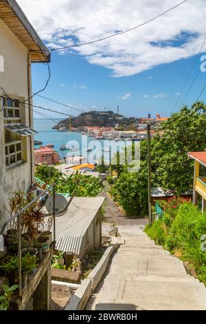 Vista elevada de la Carnarge de San Jorge, Granada, Islas de Barlovento, Indias Occidentales, Caribe, Centroamérica