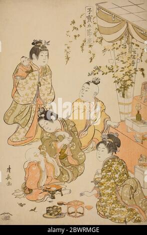 Autor: Torii Kiyonaga. El Festival de la muñeca, de la serie 'preciosos Juegos infantiles de los cinco Festivales (Kodakara gosetsu asobi)' - c. 1801 -