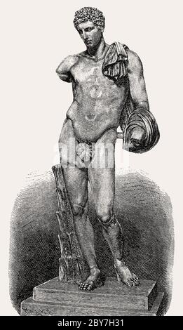 Estatua de Hermes como patrono de atletismo y deportes Foto de stock