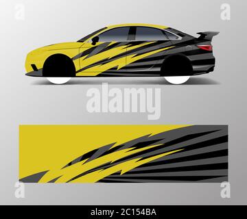 diseño envolvente para un coche deportivo personalizado. Diseño de pegatinas  y calcomanías para coches deportivos Imagen Vector de stock - Alamy