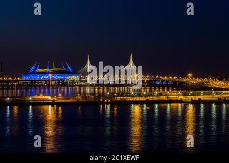San Petersburgo - Krestovsky Stadium, sede de Zenit San Petersburgo Foto de stock