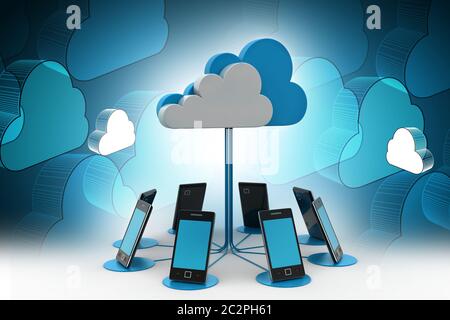 Conceptos de cloud computing devices Foto de stock