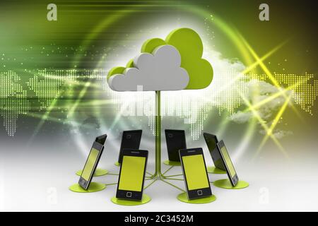 Conceptos de cloud computing devices Foto de stock