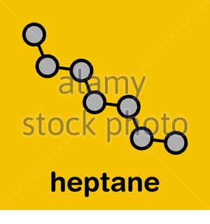 Molecula De Heptano N Heptano Formula Esqueletica Estilizada Estructura Quimica Los Atomos Se Muestran Como Circulos Codificados Por Colores Hidrogeno Oculto Carbono Gris Fotografia De Stock Alamy