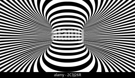 Líneas ópticas de ilusión fondo. Resumen 3d ilusiones en blanco y negro. Diseño conceptual de la ilusión óptica .10 ilustración