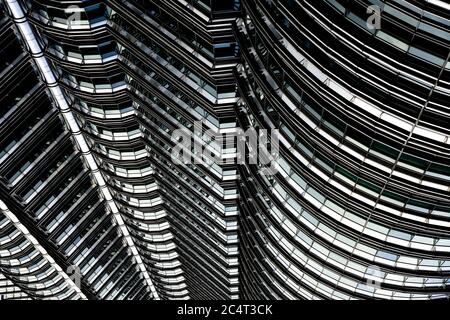 Rascacielos de torre moderna urbana patrones repetidos vista hacia abajo Foto de stock