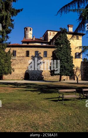 Italia Piamonte Manta di Saluzzo - Castillo - Foto de stock