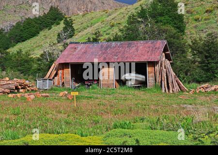 El edificio en el Chalten, Patagonia, Argentina