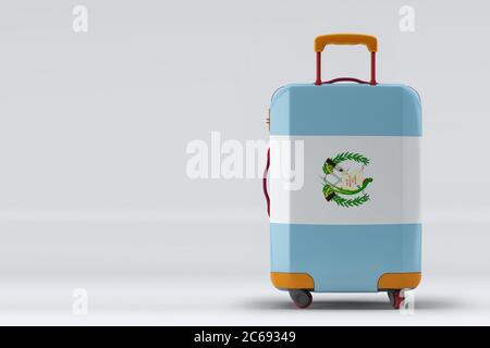 Guatemala bandera en una vista de las maletas con estilo sobre fondo de  color. Espacio para texto. Concepto de viajes y turismo internacional.  Renderizado en 3D Fotografía de stock - Alamy