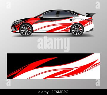 diseño envolvente para un coche deportivo personalizado. Diseño de pegatinas  y calcomanías para coches deportivos Imagen Vector de stock - Alamy