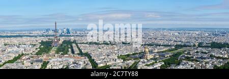 París, paisaje urbano aéreo de alta resolución desde la Torre Eiffel hasta el Grand Palais Foto de stock