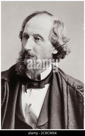 Cyrus West Field (1819-1892), financiador estadounidense de la Atlantic Telegraph Company, que colocó el primer cable de Telegraph Transatlántico en 1858, fotografía de retrato, alrededor de 1870 Foto de stock