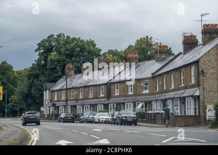 Fila de casas antiguas con terraza victoriana en Rickmansworth, Hertfordshire. Foto de stock