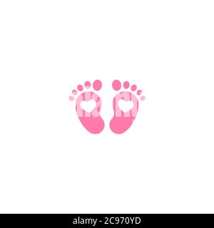 Ilustración de pasos del bebé, infante, huellas del recién nacido