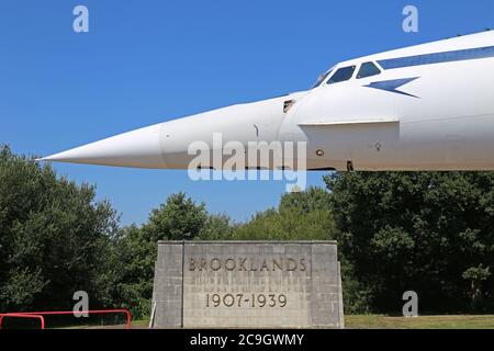 Concorde G-BBDG, Aircraft Park. El Museo Brooklands vuelve a abrir después del cierre de Covid19, 1 de agosto de 2020. Weybridge, Surrey, Inglaterra, Gran Bretaña, Reino Unido, Europa Foto de stock