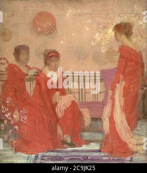 James Abbott McNeill Whistler - armonía en color y rojo de la carne Foto de stock