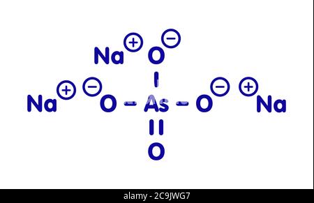 Arseniato de sodio, estructura química. Fórmula esquelética blanca