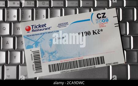Ticket Restaurant cupones emitidos Accor Services República Checa. (CTK Foto/Martin Sterba Fotografía de stock - Alamy