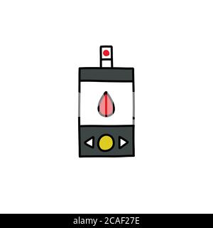 medidor de glucosa icono de fideos, vector color ilustración Ilustración del Vector