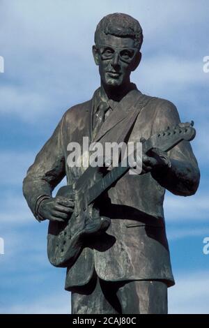 Estatua de Buddy Holly en Lubbock, Texas Park. ©Bob Daemmrich Foto de stock
