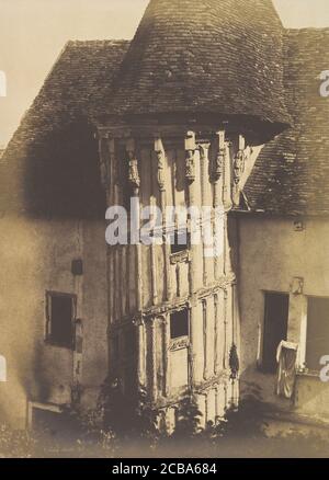 Escalera de madera en Chartres, 1852. Foto de stock