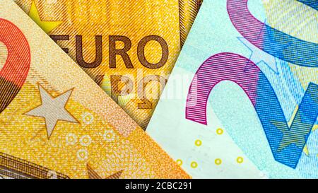 Fondo de los billetes en euros. Billetes en euros. Papel dinero. Concepto de negocio