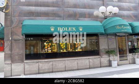 Fachada de la tienda Rolex. Rolex fundada en 1905 por Hans