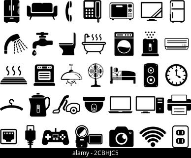 Conjunto de cocina, electrodomésticos, electrónica para el hogar Imagen  Vector de stock - Alamy