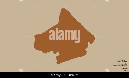 Área de Sóc Trăng, provincia de Vietnam, aislada sobre fondo sólido en