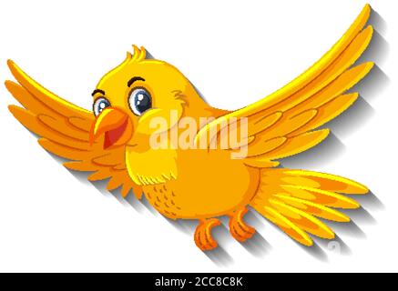 Cuadro en Lienzo Colección de dibujos animados lindo pájaro amarillo   PIXERSES