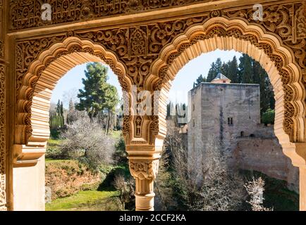 España, Granada, Alhambra, Torre de la Cautiva, Torre de los prisioneros, ventana