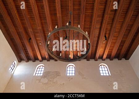 Techo en el museo, Basílica Eufrasiana, Patrimonio de la Humanidad de la UNESCO, Porec, Istria, Croacia Foto de stock