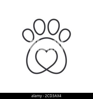 Huella de perro en un corazón - Iconos gratis de animales