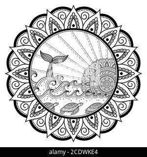 Mandalas relajantes del océano Libro de colorear para adultos Escenas  marinas antiestrés y creativas: Colección de bellas escenas oceánicas  espirituales que celebran la naturaleza (Paperback) 